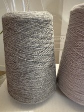 Rocca filato Grigio Scuro Cachemire Chiaro pura lana merino Angora  stock cono