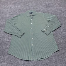 Polo Ralph Lauren Shirt Mens 16.5 32/33 Green Striped Regent Fit Button Up