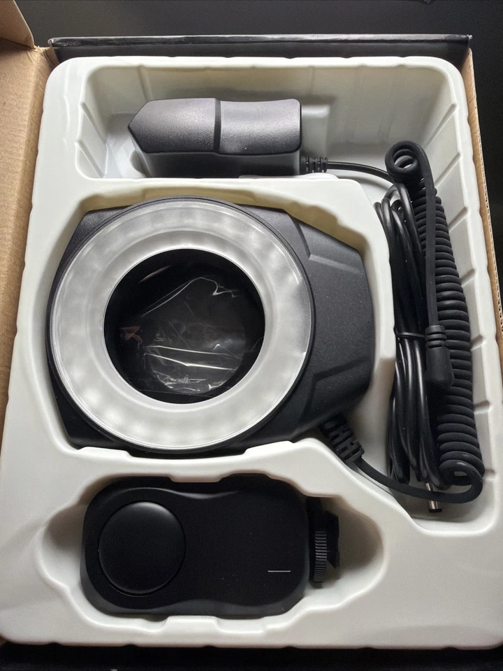 Adaptador de luz anel LED câmera Godox Neewer RING48 CG008 macro lente fotografia - Imagem 2 de 3