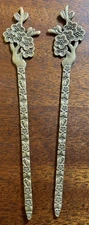 Antique Bronze Hair Pins Floral Design (2)