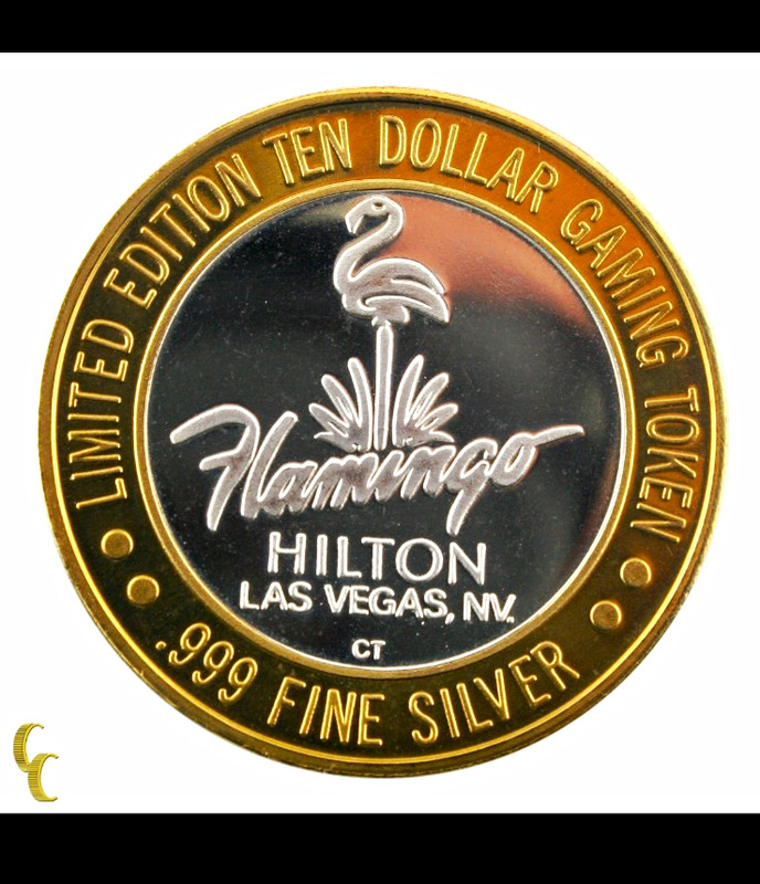 Flamingo Hilton Las Vegas NV $10 .999 Fine Silver Gaming Token 1946