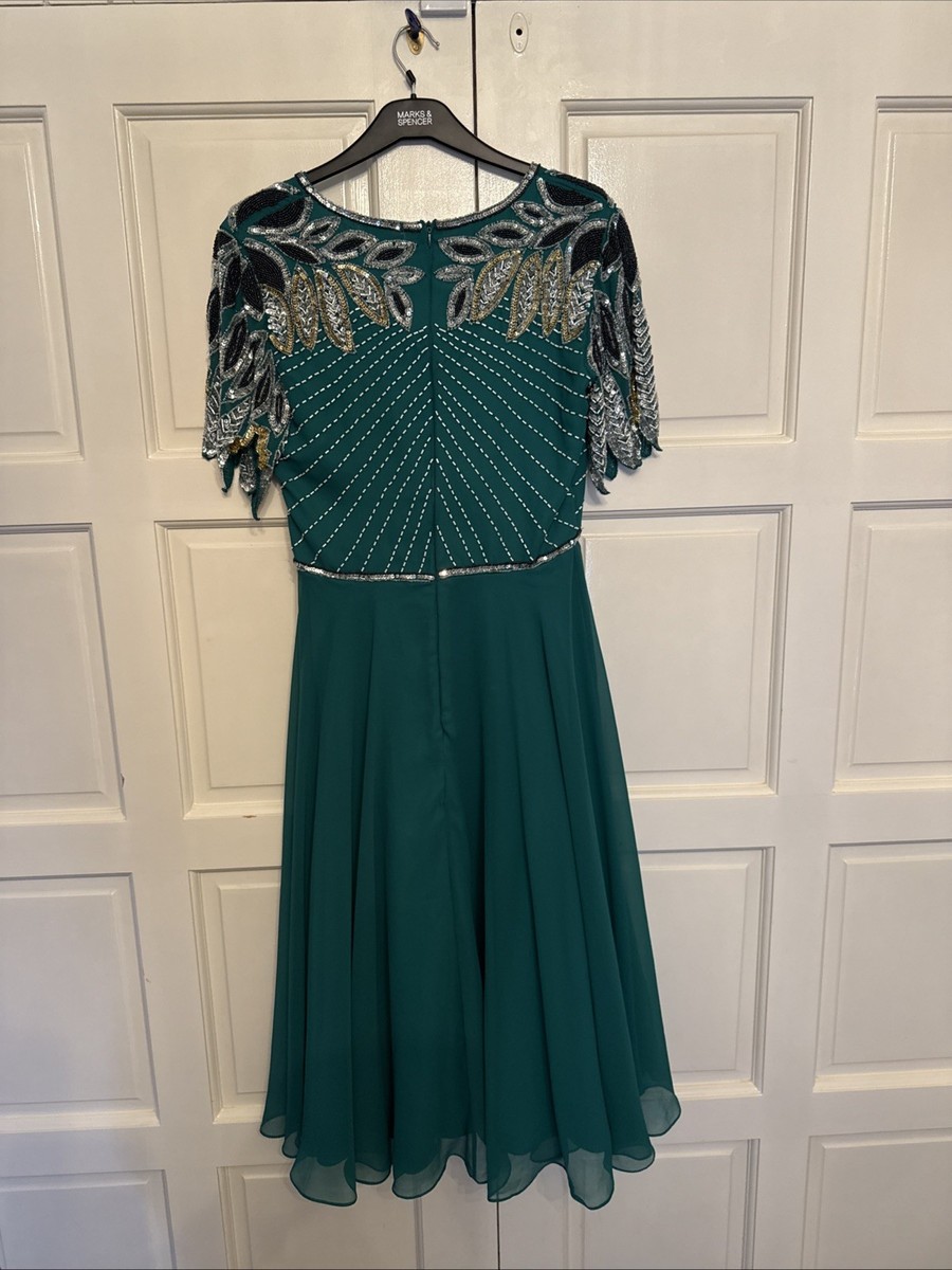 virgos lounge green dress Ursula Skater Size 10 New with Tags feature_Halter