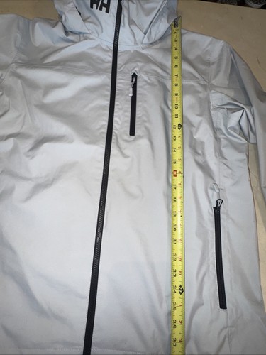HELLY HANSEN MENS GREY FOG CREW HOODED WATERPROOF SAILING JACKET SIZE L $175 - Picture 8 of 17