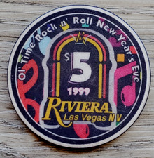 $5 Las Vegas Riviera Rock n' Roll 1999 Casino Chip