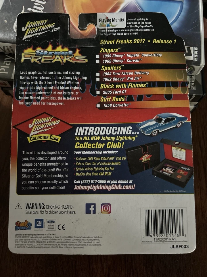 Cañas de surf Johnny Lightning Street Freaks #6 1958 Chevy Corvette 2017 sin usar, en caja Foto 2 de 2