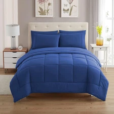 Sweet Home Collection 5 Piece Comforter Set Bag Solid Color Twin, Royal Blue