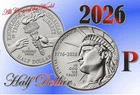 2 Enduring Liberty 2026  P Semiquincentennial Half Dollars 2 Coins!  Hot 🔥