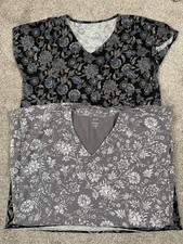 J Jill Dress Womens Petite Large PL x2 Pure Easy Knit Floral Pocket Cottage Core