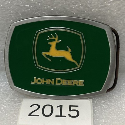 VTG John Deere Belt Buckle  Enamel & Silvertone Inlay Buck Logo 2000's