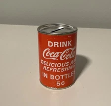Vintage Old Miniature Advertising Tin Coca Cola Bank