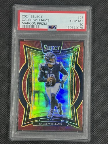 2024 Panini Select Caleb Williams Concourse RC Maroon Prizm #/149 Bears PSA 10