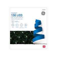 GE StayBright 150 LED Net-Style Lights Warm White/Green Wire 6ft. X 4ft. 5270934
