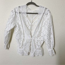 SANDRO Womens Size Medium Paula Broderie Angl...
