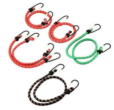 6-Piece Set: Bungee Cords in Assorted Sizes, 2 Pieces Each of 12'', 18'', & 24''