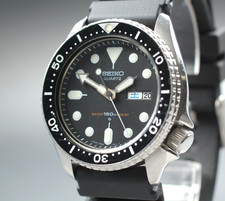 Orologio Uomo Seiko 7548-7000 Diver's Black Dial Qz Nuovo Cinturino Vintage...