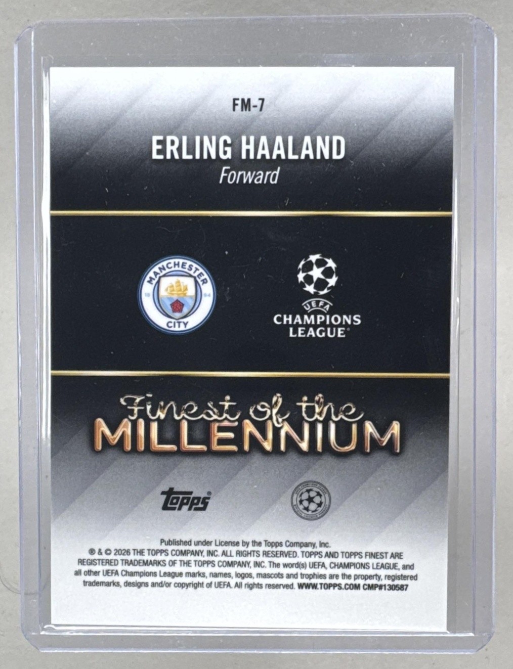 Erling Haaland 2025 Topps UEFA Finest Aqua Refractor of the Millennium /199 view 2
