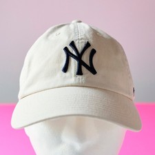 47 New York Yankees Hat NY Clean Up Natural Beige Strapback Cap MLB