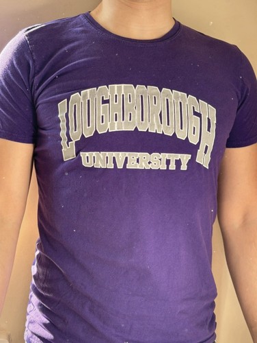Uni Tshirt Loughborough University Size M Purple School Colour