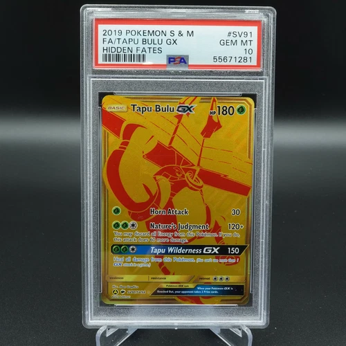 PSA 10 GEM MINT Pokemon Hidden Fates 2019 Tapu Bulu GX Full Art Ultra Rare #SV91