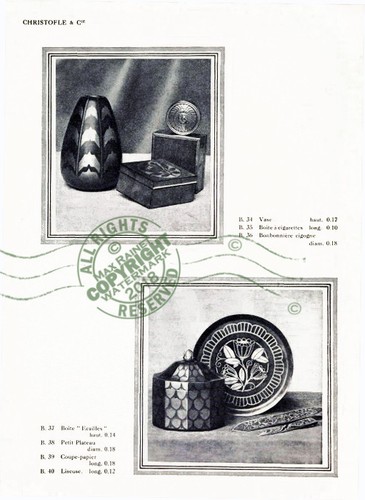 Dinanderies de Christofle Cie 1930 CATÁLOGO de París Art Deco artículos de metal decoración de latón - Imagen 5 de 10