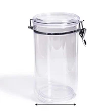 Round Plastic Food Storage Canister - Large - 5.12” W x 6.5” D x 8.7” H