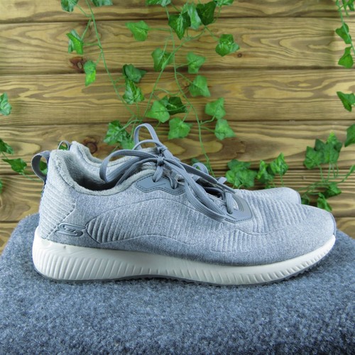 SKECHERS Bobs Women Sneaker Shoes Gray Fabric Lace Up Size 11 Medium - Imagen 4 de 10