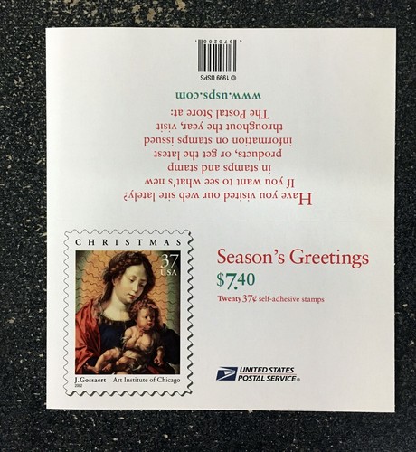 USA2002 #3675a 37c Madonna & Child by Gossaert - Booklet of 20 Mint (#B1111) - Picture 2 of 2