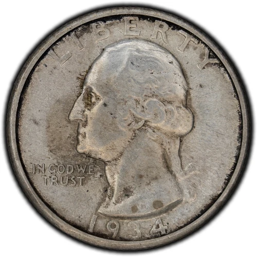 United States 1934 Heavy Motto 25 Cents Silver Coin - Choice Uncirculated