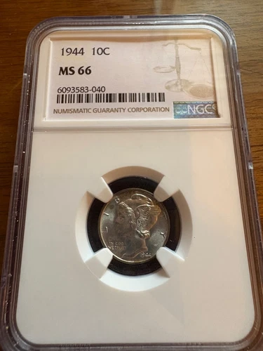 1944 10C Mercury Dime NGC MS66