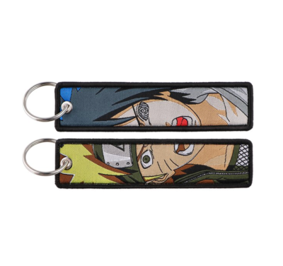 Naruto And Sasuke Anime Characters Embroidered Double Sided Key