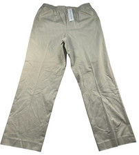 Alfred Dunner Chino Pants Womens size 12 Beige Stretch Pull on 2 Pockets New