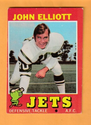 John Elliott New York Jets 1971 Topps #153 Warren Texas Longhorns Creased