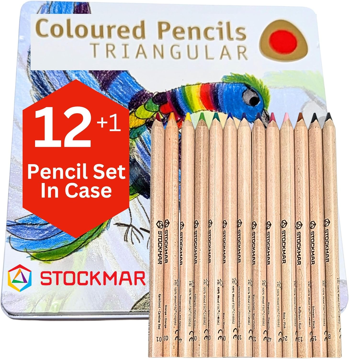 Colored Pencils Triangular 12 Colors +1 Graphite Pencil-image