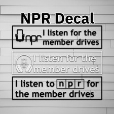 NPR Member Drives Decal, Logo, Retro, Headphone Car, Window Decal, Window Sticke
