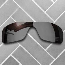 Polarized Black Chrome Mirrored Replacement Lenses for-Oakley Batwolf Sunglasses