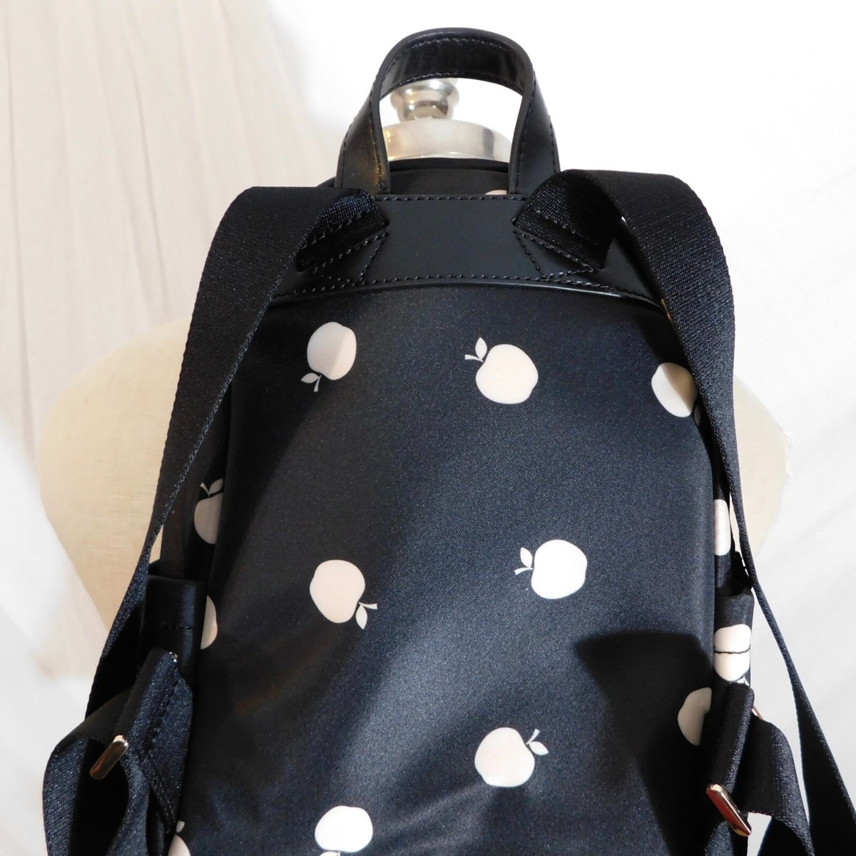 Kate Spade Chelsea The Little Mini Black Nylon Apple Backpack Bag Kate Spade Chelsea Mini The Little Better Orchard... | Depop main image 2