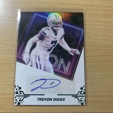 2022 Panini Elements Trevon Diggs neon signs green 1/10 auto Dallas Cowboys