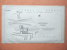 1898 Antique Map of Proposed Culvert Road Bridge, Battersea - London