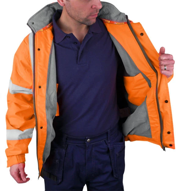Hi vis bomber sales jacket fleece lined