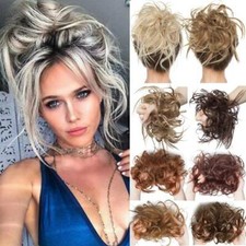 Curly Real as human Messy Bun Hair Piece Scrunchie Updo Natural Hair Extensions