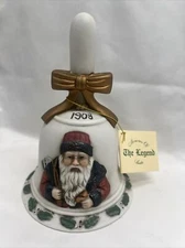 Santa Dinner Bell Flambro 1987 Memories of Santa 1908 Porcelain Original Box