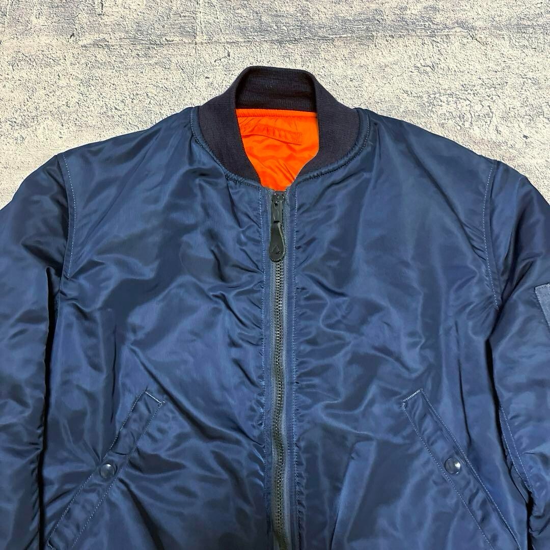 稀少 ALPHA 60s オリジナル 68モデル MA-1 Dタイプ XL ALPHA 1968 Reissue MA-1 Flight Jacket D type Navy Nylon Made