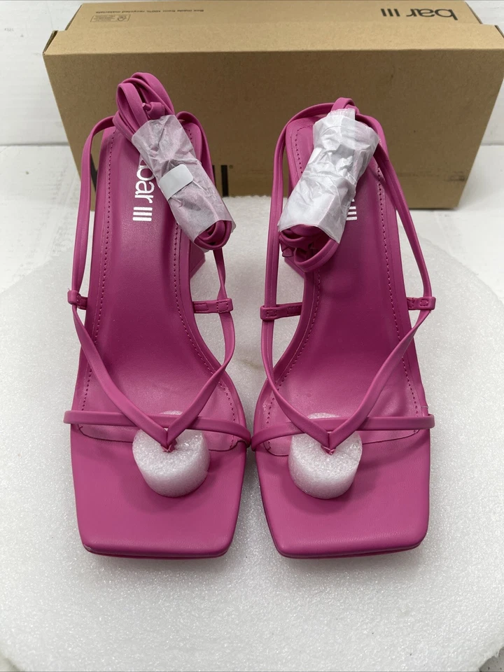 Bar lll Auroraa 系带礼服凉鞋,粉色,女式 5.5M 码商品 #758 — 第 3/4 张图片