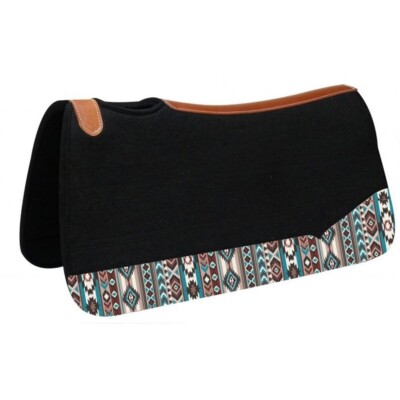 Black Felt Pad with Navajo Print Vented Wither Contoured 31'' x 32'' x 1'' NEW