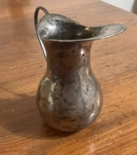 Vintage Artisan Handmade Sterling Silver Small Serving Pitcher Signed GM