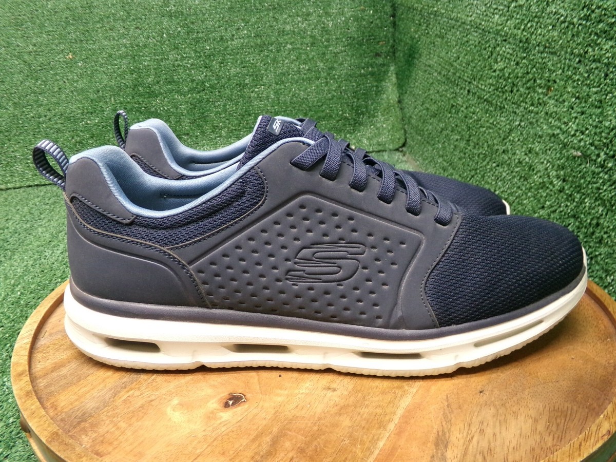 Skechers Mens Glide Lite 16945 Blue Slip On Running Shoes Sneakers