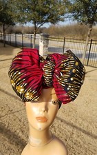 Red african print headwrap