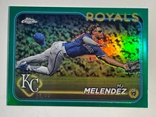 2024 Topps Chrome True Green Parallel SSP #7 MJ Melendez #’d 58/99 Royals Mint