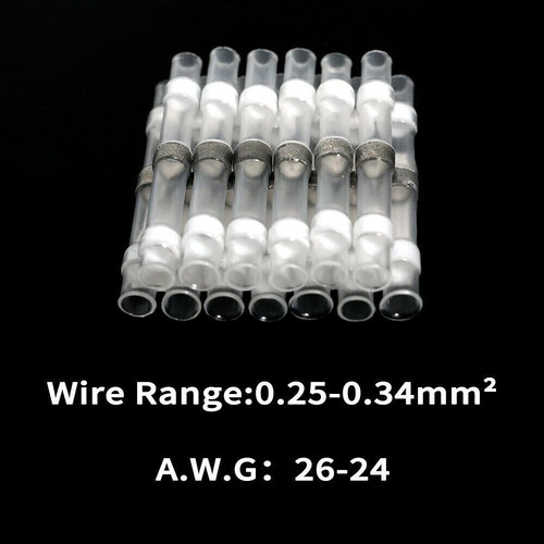 100-10X Conectores de cable a tope termorretráctiles de manga de sello de varilla de soldadura AWG26-24 EE. UU. - Imagen 7 de 7