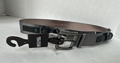 MICHAEL KORS Gunmetal Logo Belt Woman display picture 2